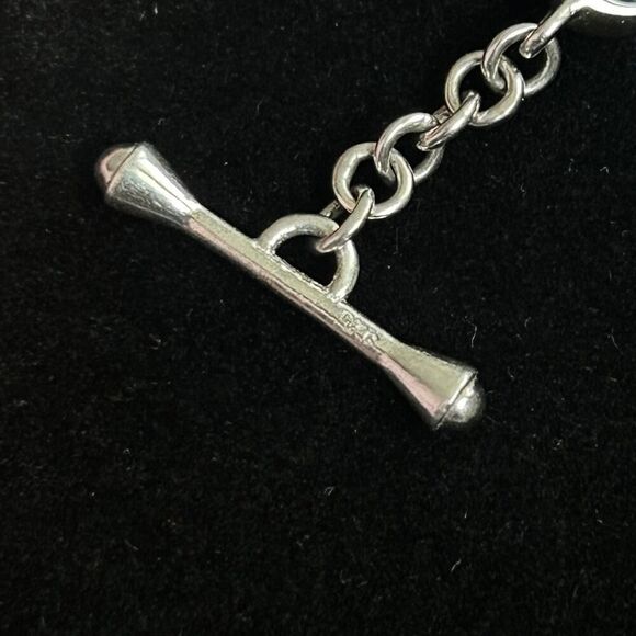 Handmade Marked 925 Sterling Silver and Blue Kyanite Crystal Bracelet 6.5-8" - Picture 6 of 6